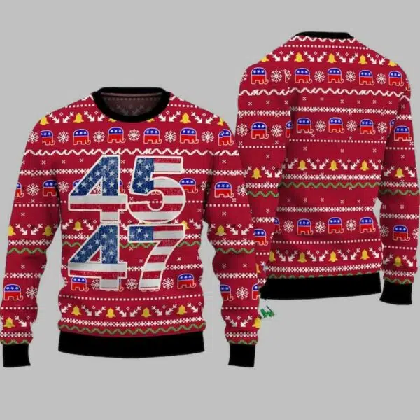 Trump 45 47 Ugly Christmas Sweater 2