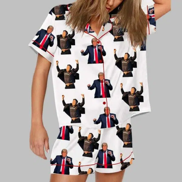 Trump Elon Musk Jumping Musk Pajama Set 2