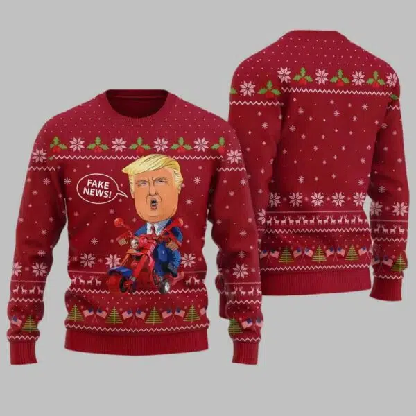 Trump Fake News Ugly Christmas Sweater 2