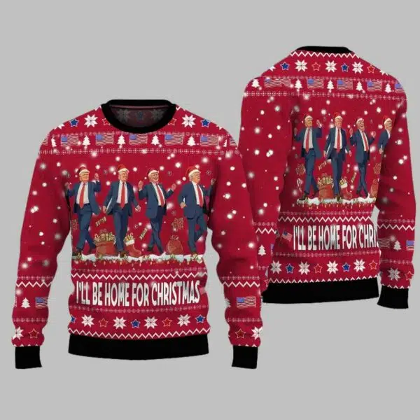 Trump Ill Be Home for Christmas Ugly Sweater 2