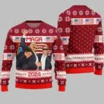 Trump Maga 2024 Fighting Ugly Christmas Sweater