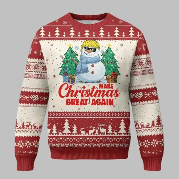 Trump Snowman Make Christmas Great Again Ugly Christmas Sweater 2