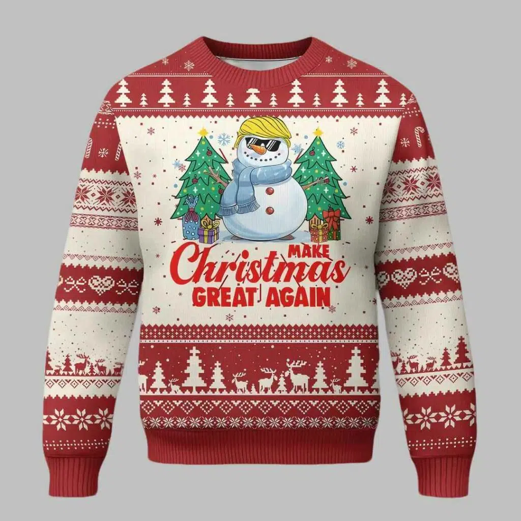 Trump Snowman Make Christmas Great Again Ugly Christmas Sweater 3