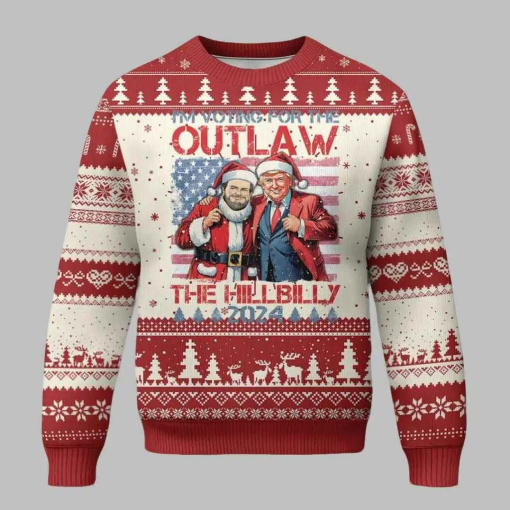 Trump Vance 2024 The Outlaw and The Hillbilly Ugly Christmas Sweater 3