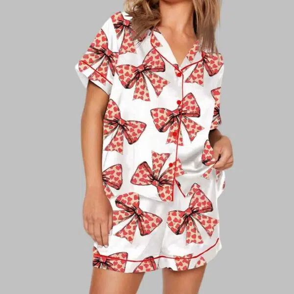 Valentine Coquette Bow Pajama Set 2