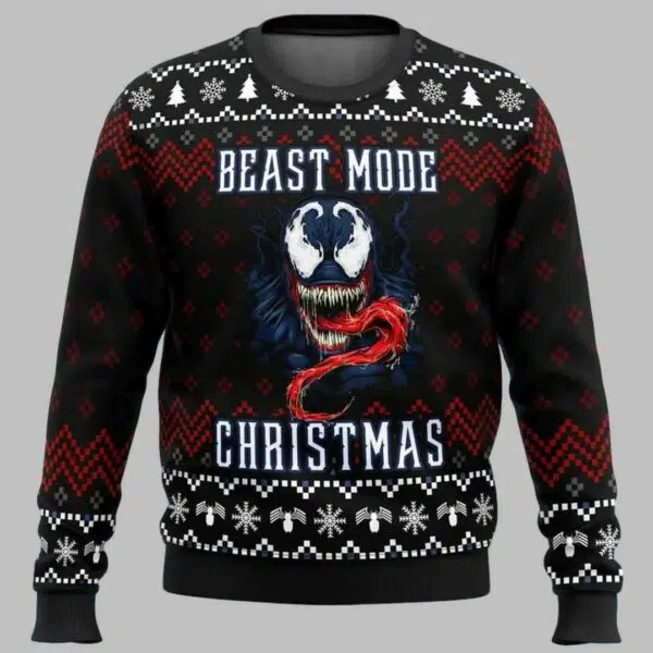 Venom Beast Mode Christmas Ugly Christmas Sweater 2