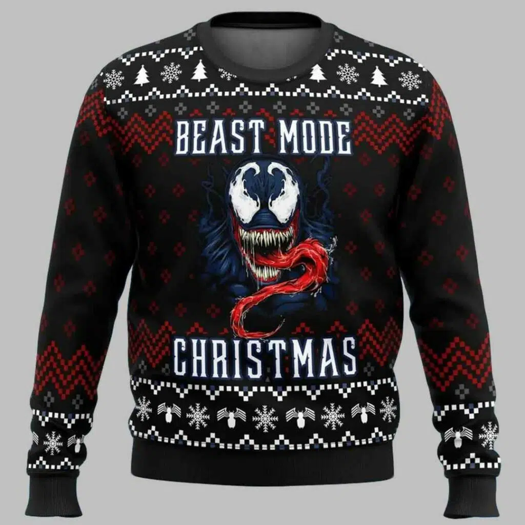 Venom Beast Mode Christmas Ugly Christmas Sweater 3