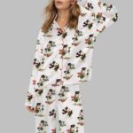 Vintage Christmas Jolly Snowman Satin Pajama Set