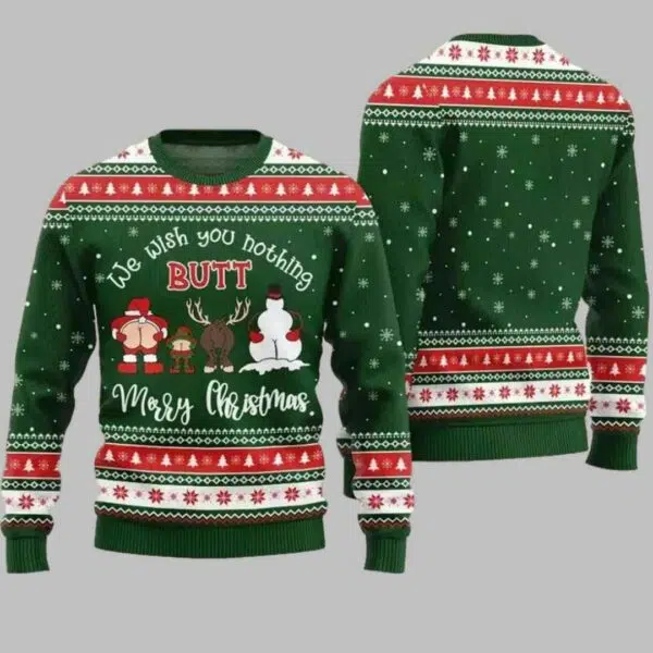 We Wish You Nothing Butt Merry Christmas Ugly Christmas Sweater 2