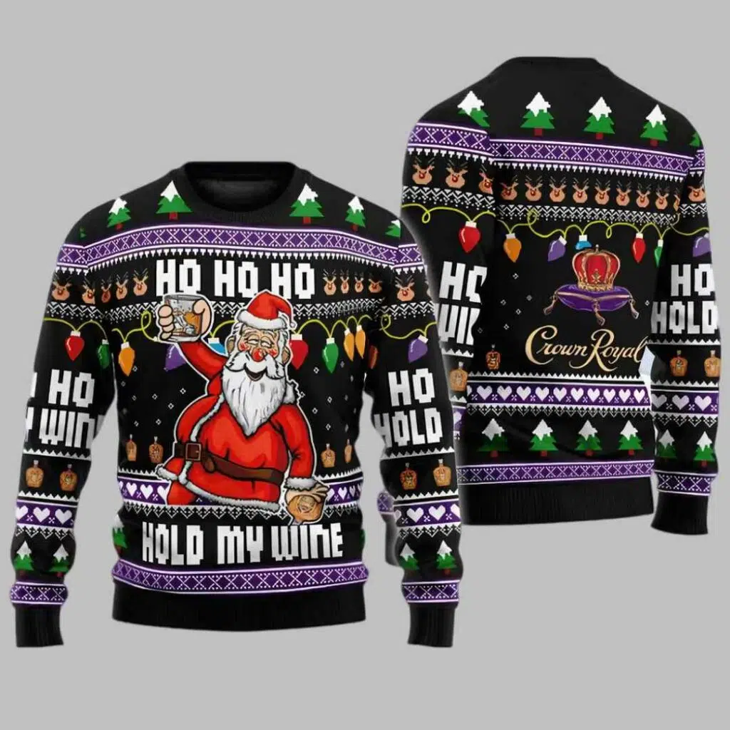 Whiskey Santa Claus Ugly Christmas Sweater 3