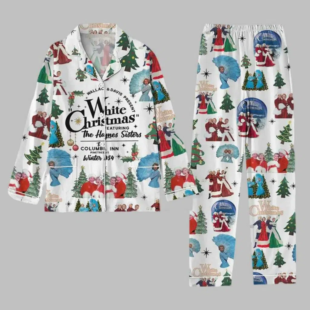 White Christmas Cozy Festive Tribute to the 1954 Holiday Pajama Set 2