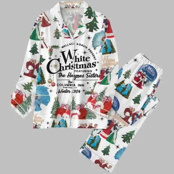 White Christmas Cozy Festive Tribute to the 1954 Holiday Pajama Set 3