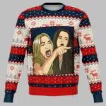 Woman Yelling at Cat Ugly Christmas Sweater