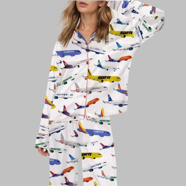 Airline Aircraft Satin Pajama Set 1