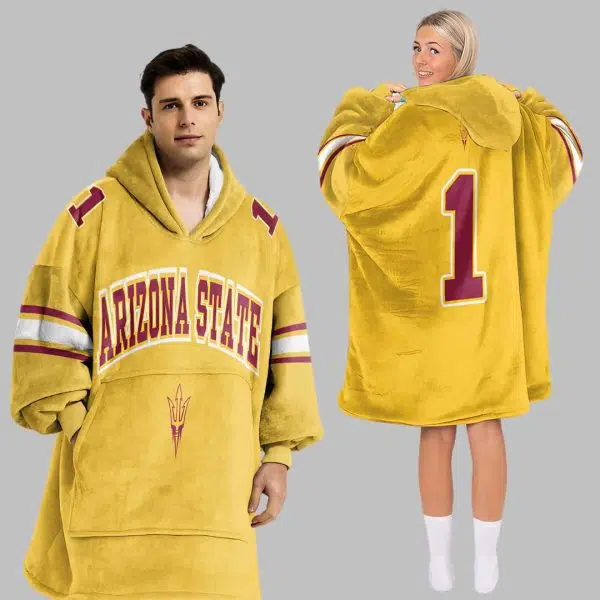 Arizona State Football Unisex Blanket Hoodie 1