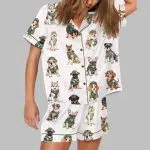 Army Camouflage Dog Art Print Pajama Set