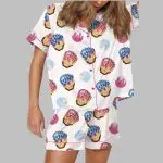 Baseball Ice Cream Drip Satin Pajama Set