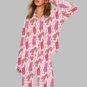 Bohemian Tropical Leopard Art Print Pajama Set 1