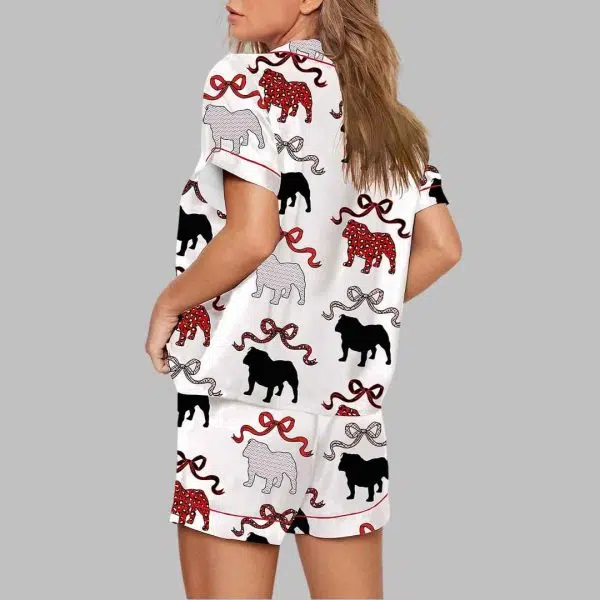 Bulldog Coquette Bow Pajama Set 4