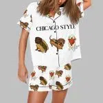 Chicago Dog Hot Dog Art Print Pajama Set