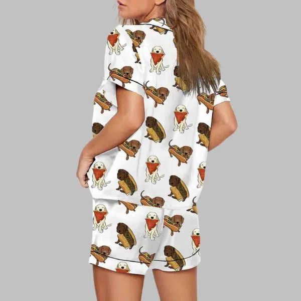 Chicago Dog Hot Dog Art Print Pajama Set 3