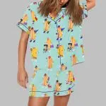 Chicago Map Dog Hot Dog Art Print Pajama Set