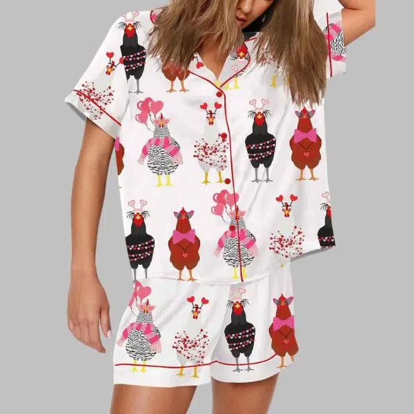 Chicken Valentine Pajama Set 1