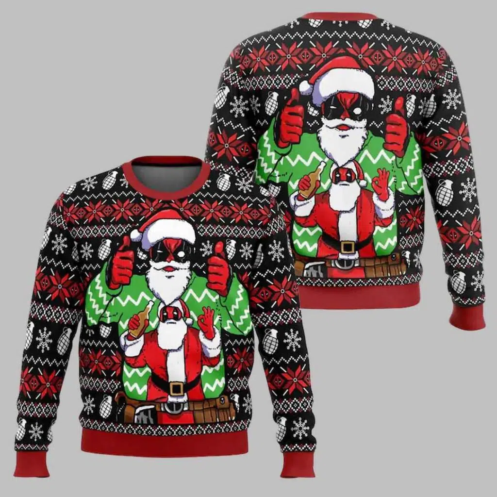 Christmas Deadpool Marvel Ugly Christmas Sweater 3