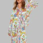 Colorful Dalmatian Print Pajama Set