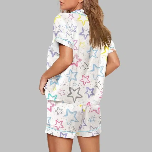 Colorful Stars Print Pajama Set 4