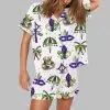 Coquette Mardi Gras Bow Pajama Set 1