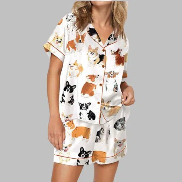 Corgi Print Pajama Set 3