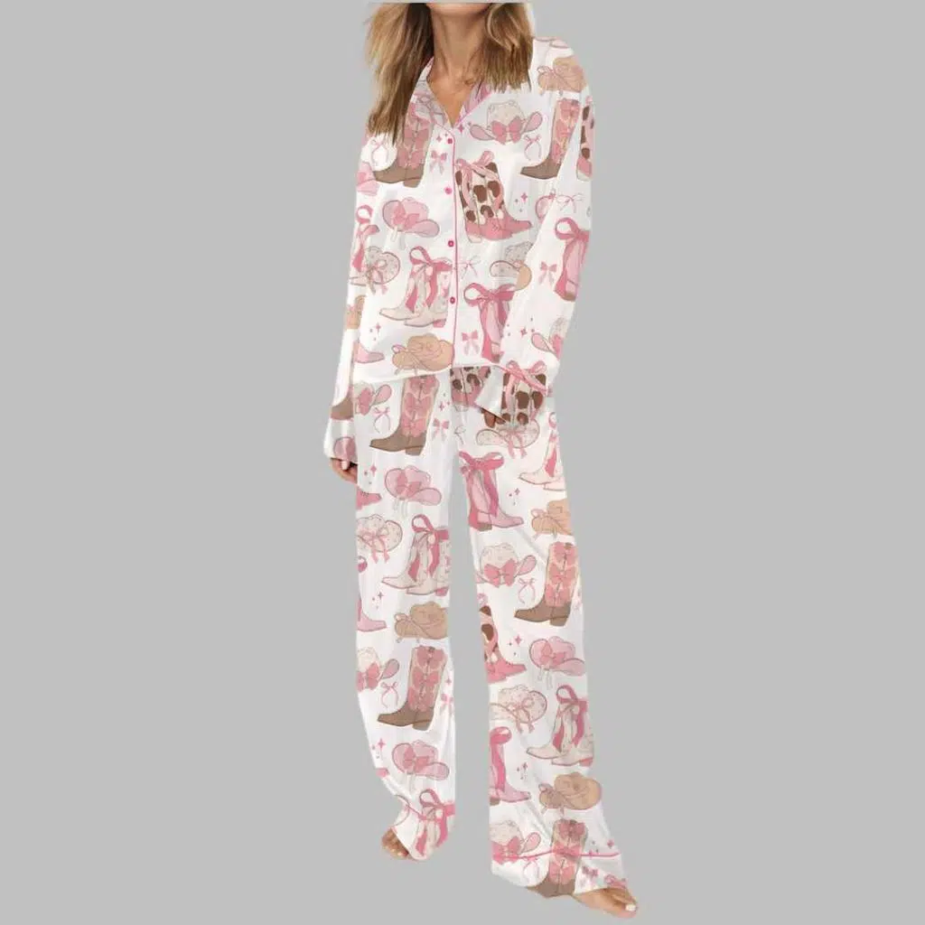 Cowgirl Coquette Satin Pajama Set 3