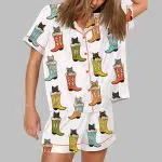 Cute Cat Boots Pajama Set