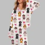 Dachshund Cute Dog Valentines Day Pajama Set