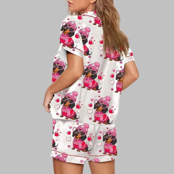 Dachshund Valentine Pajama Set 4