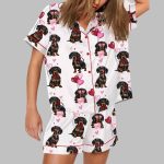 Dachshund Valentines Print Pajama Set