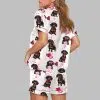 Dachshund Valentines Print Pajama Set 3