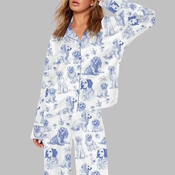 Dog Art Print Pajama Set 3