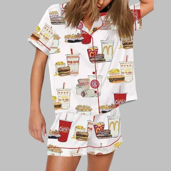 Fast Food Chicken Nuggets Happy Drinks Pajama Set 2