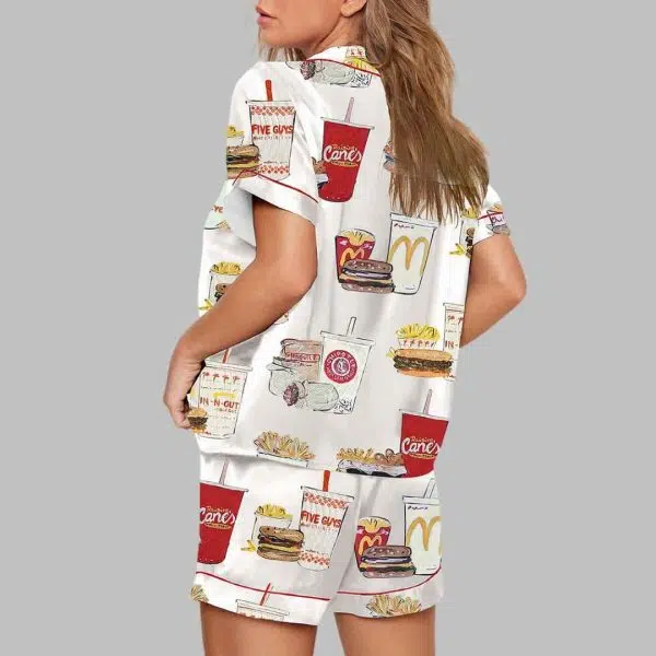 Fast Food Chicken Nuggets Happy Drinks Pajama Set 4