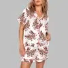 Floral Chicken Valentine Print Pajama Set 3