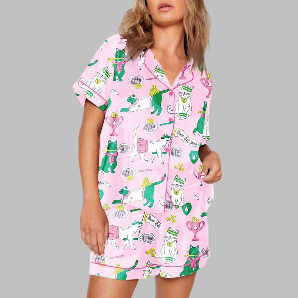 Funny Tennis Cat Pajama Set 2