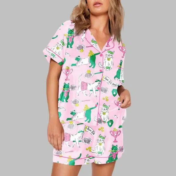 Funny Tennis Cat Pajama Set 2