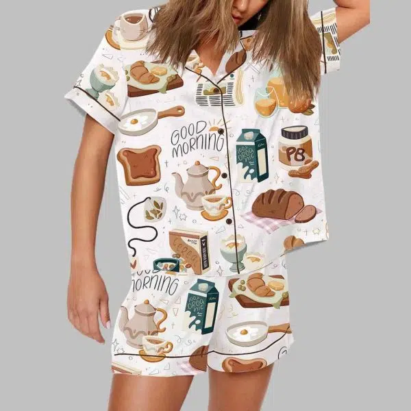 Good Morning Breakfast Kitchen Food Bread Pajama Set 2