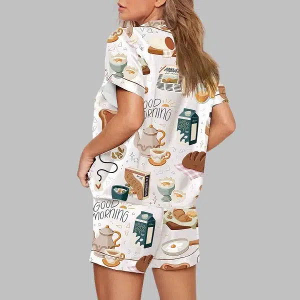 Good Morning Breakfast Kitchen Food Bread Pajama Set 4