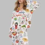 Japan Travel Satin Pajama Set