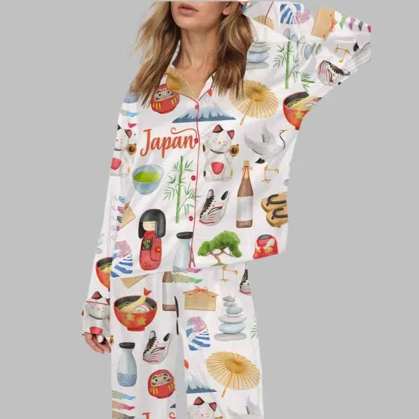 Japan Travel Satin Pajama Set 2