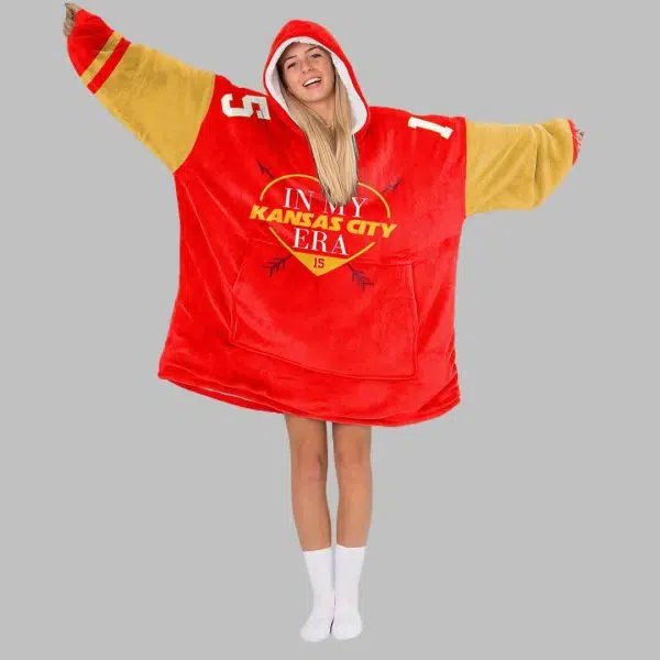 Kansas City In My Kansas City ERA Football Unisex Blanket Hoodie 3