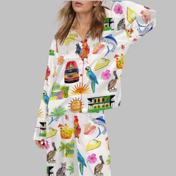 Key West Florida Travel Satin Pajama Set 2